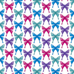 Background pattern with butterflies icons vector