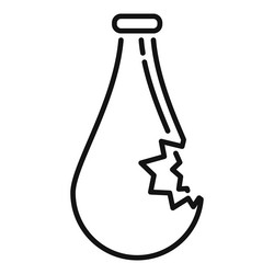 broken glass bottle with sharp edges presenting vector image