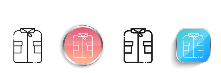 jacket icon thin linear regular and button style vector image