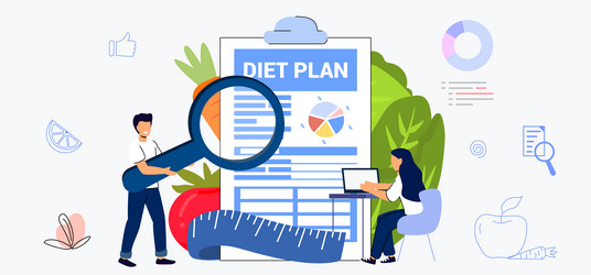 Weight Loss Diet Plan Flat Royalty Free Vector Image