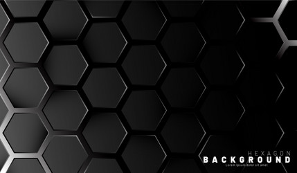 abstract black hexagon pattern on a technology vector image