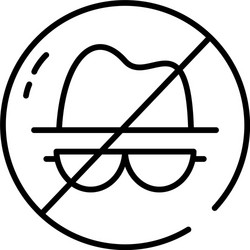 forbidden sign with hacker icon half line style vector image