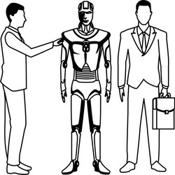 Humanoid Robot Businessmen Vector Image