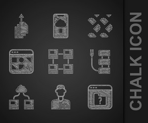 Set hierarchy organogram chart analyst engineer vector