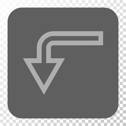 turn down rounded square button vector image