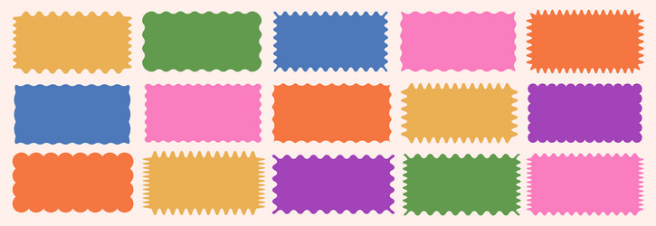 cloudy wave curve edge borders set color vector image