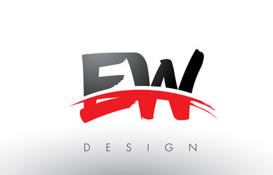 Ew e w swoosh letter logo design with modern Vector Image