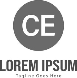 Initial ce logo template with modern frame Vector Image