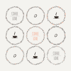 set coffee framework vines vector