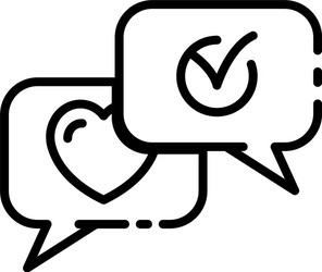 Chat bubbles icon outline style vector