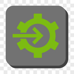 Cog integration rounded square button vector