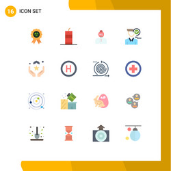 Flat color pack 16 universal symbols vector