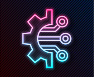 glowing neon line algorithm icon isolated on black vector image
