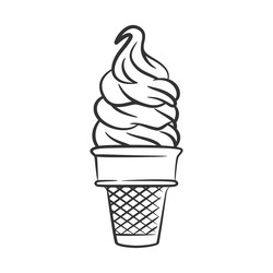 ice cream cone line art sketch