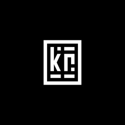 kr initial logo with square rectangular shape vector image