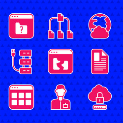 set broken file analyst engineer cloud computing vector image