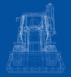 sketch of loading shovel with back actor vector image