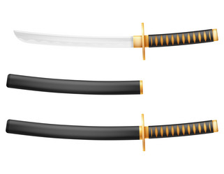 tanto dagger ninja weapon japanese warrior vector