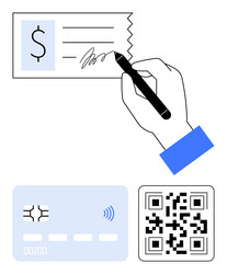 digital payment concepts with qr code credit card vector image