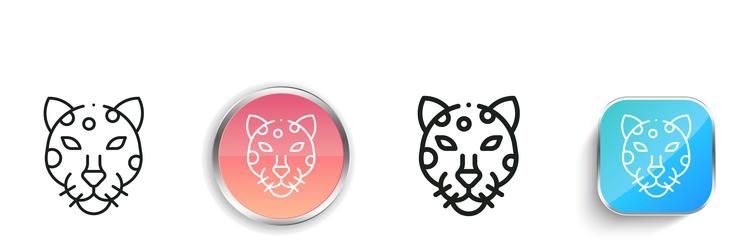 jaguar icon thin linear regular and button style vector image