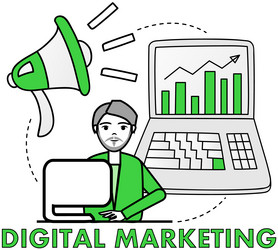 man works with marketing and data analytics vector image