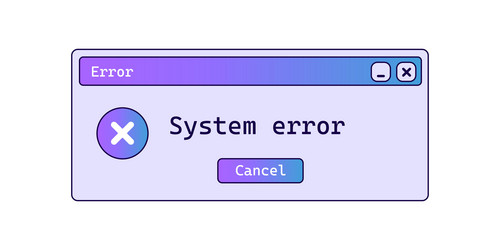 retro system error message with gradient old vector image