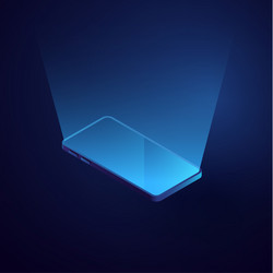 3d isometric phone smartphone blank screen vector