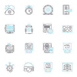 application design linear icons set interface vector