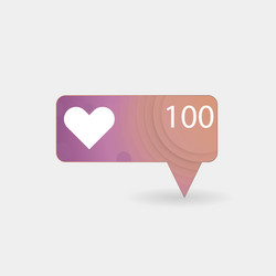 counter notification icon color gradient followe vector image