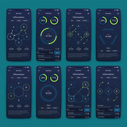 different ui ux gui screens and flat web icons vector image
