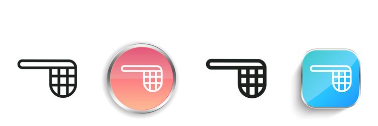 fishing net icon thin linear regular and button vector image