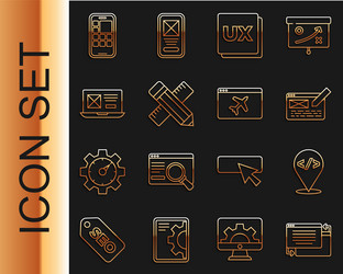 set line ui or ux design front end development vector image