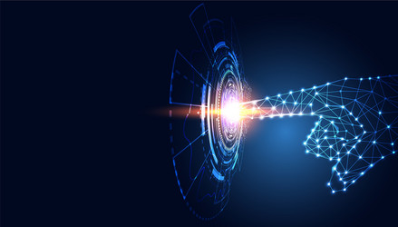 abstract technology line triangle and points hand vector image