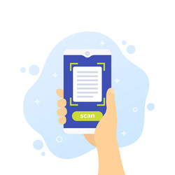 Document scan in mobile app icon vector