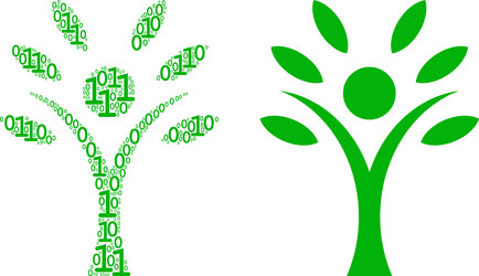 Eco man composition of binary digits vector