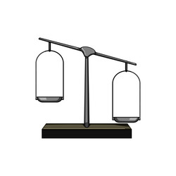 Symbol balance scale cartoon Royalty Free Vector Image