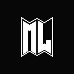 ml logo monogram with emblem style design template vector image