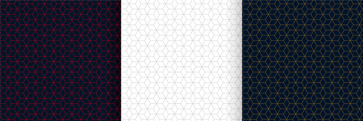 set hexagonal lines pattern background design vector