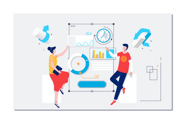 Team Collaboration with Data Visualization vector