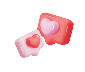 3d icon message dialog button with heart vector image