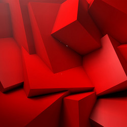 abstract background with overlapping red cubes vector image