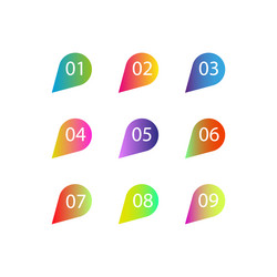 Colored drops of numbers gradient color number vector