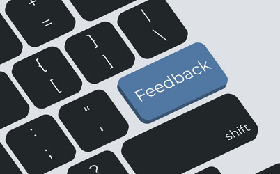 Feedback button on keyboard keys simple vector