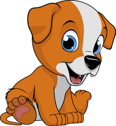 Cartoon funny dog sitting isolated Royalty Free Vector Image