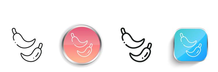 jalapeno icon thin linear regular and button vector image