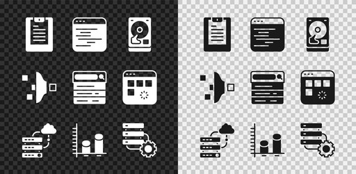 Set server data report software hard disk drive vector