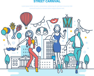 street carnival concept dances vector