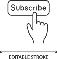 subscribe button click linear icon vector image
