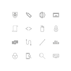 web linear thin icons set outlined simple vector image