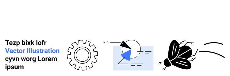 abstract design with gear data pie chart vector image